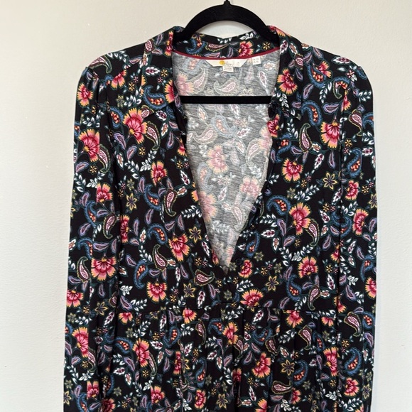 Boden Multicolor Paisley Long Sleeve Button Up Dress Womens Size 8 Midi Collar - Picture 10 of 12